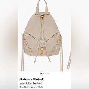 Rebecca Minkoff Cream Pebbled Leather Backpack